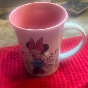 Disney Minnie Mouse Pink and White Ceramic Mug